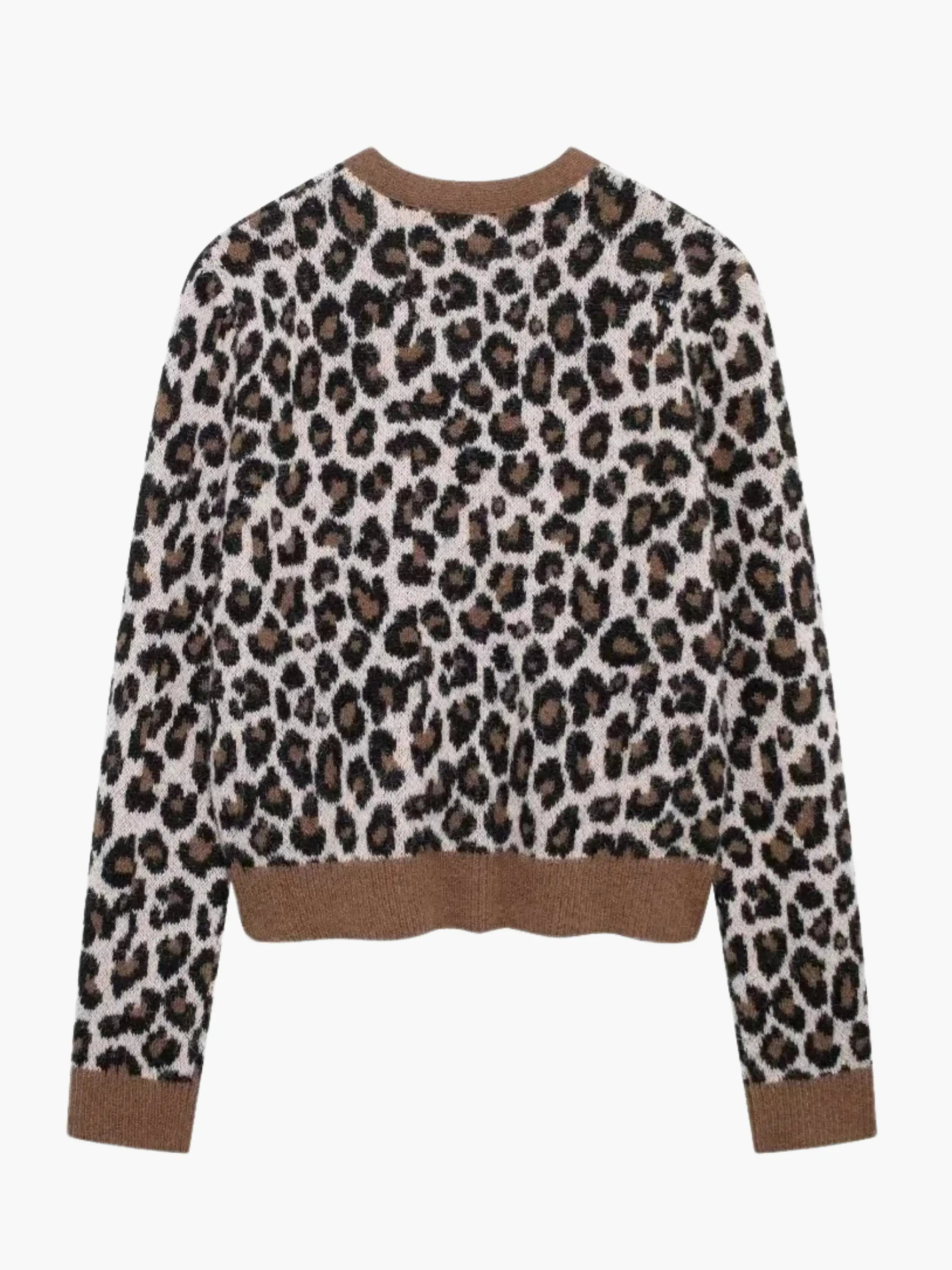 Nicole | Leopard Print Strickjacke