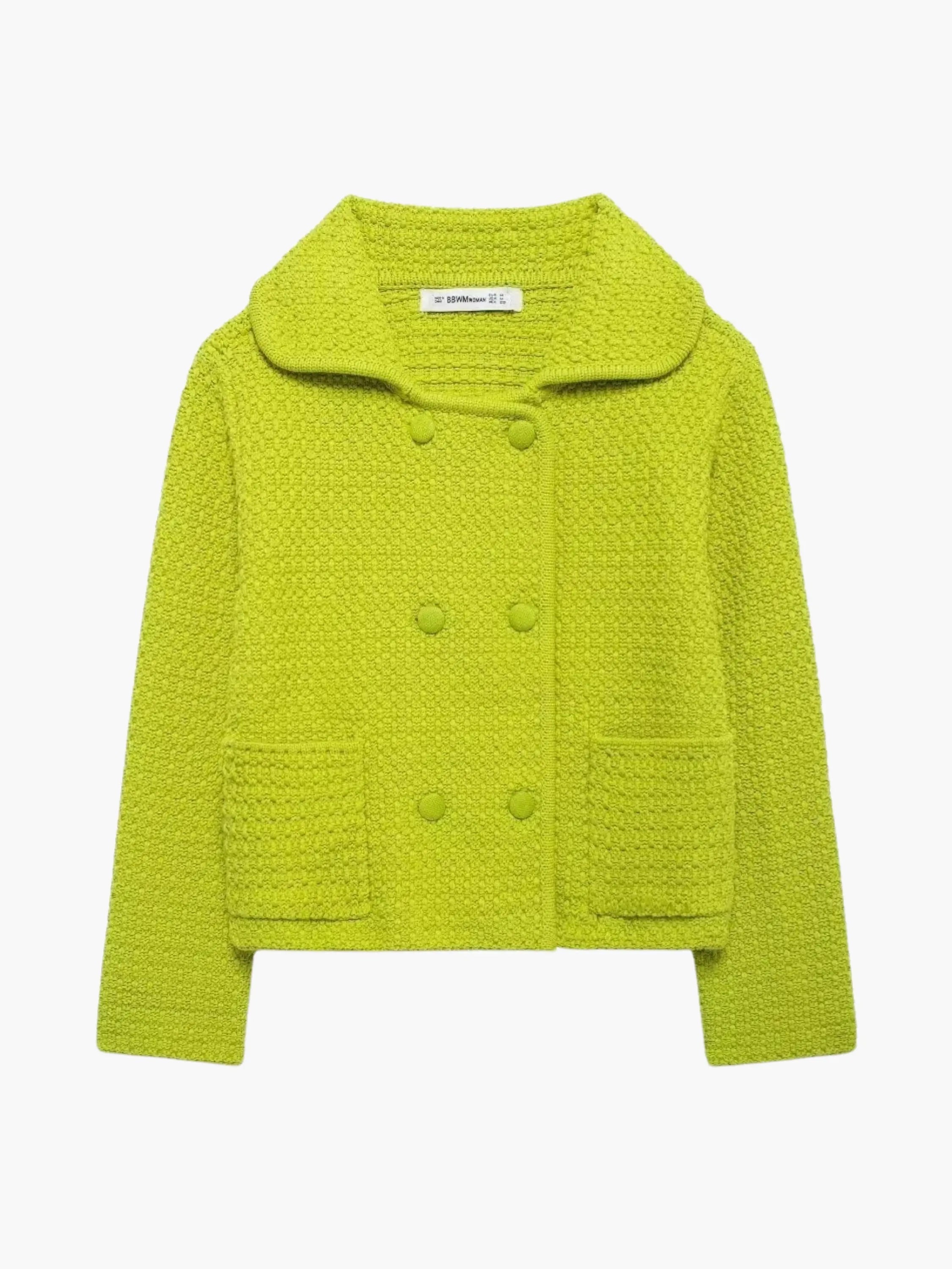 Dietlinde | Texturierte zweireihige Strickjacke