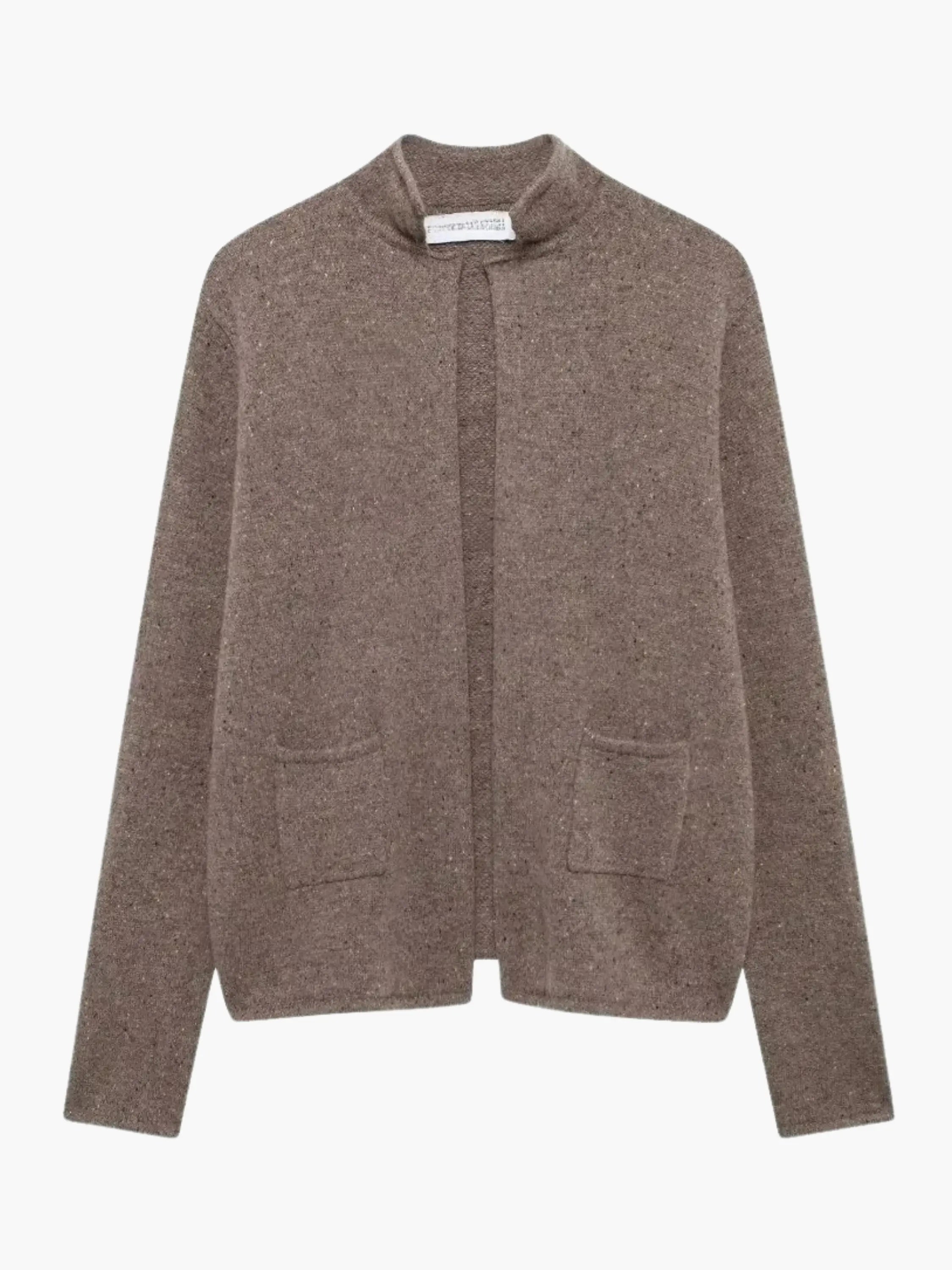 Irma | Strickjacke mit offener Vorderseite und hohem Kragen