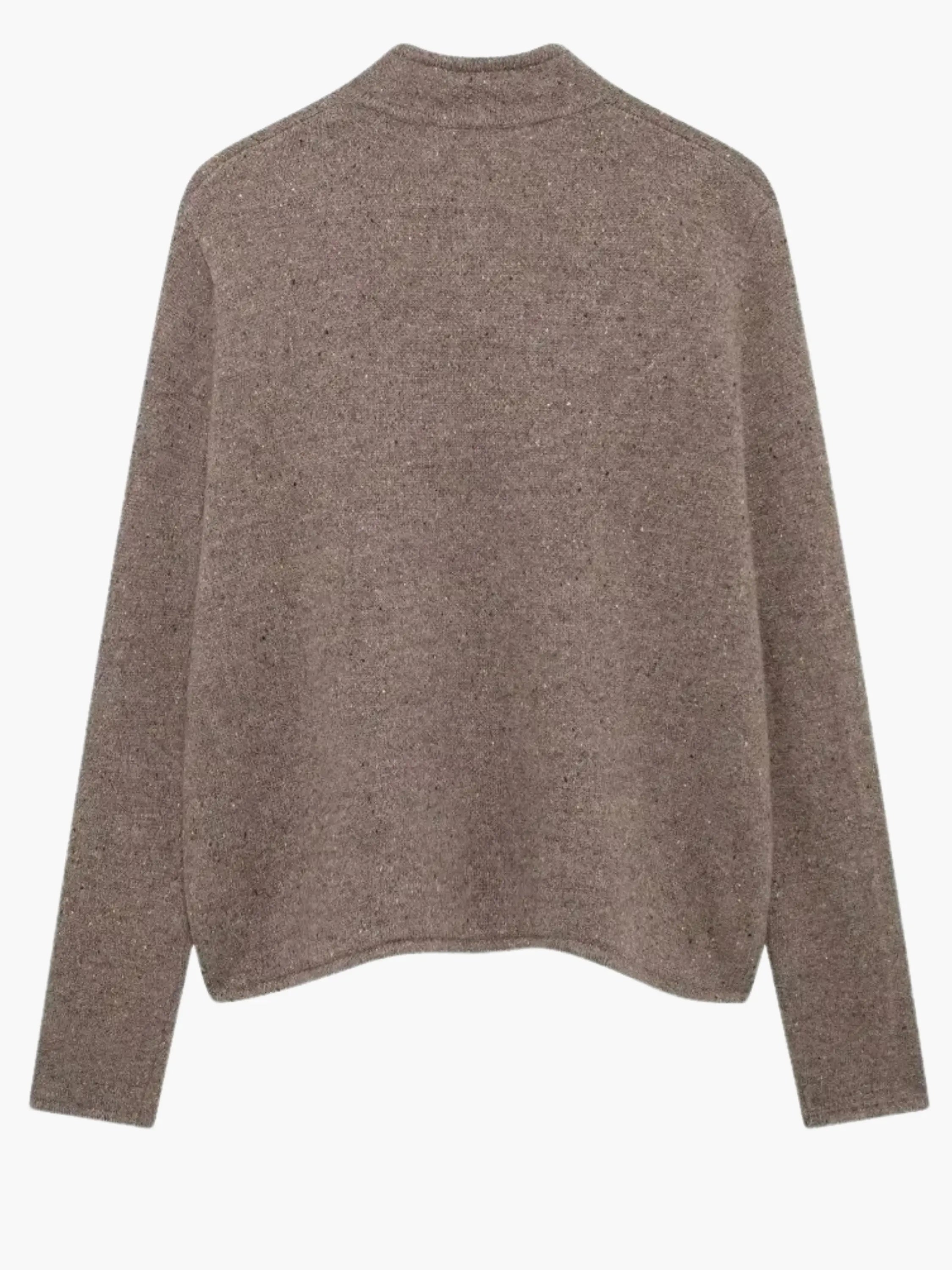 Irma | Strickjacke mit offener Vorderseite und hohem Kragen