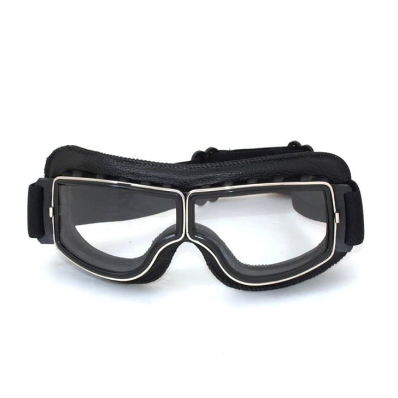 Luke - Retro Chic Vegan Leder Motorradbrille für Herbst in Unisex Surplus